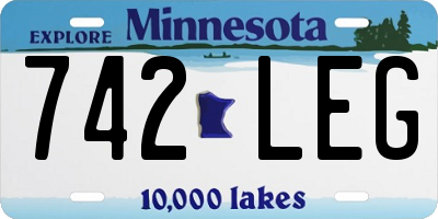 MN license plate 742LEG