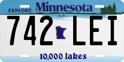 MN license plate 742LEI