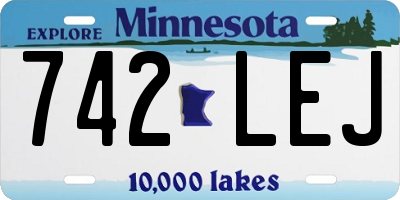 MN license plate 742LEJ