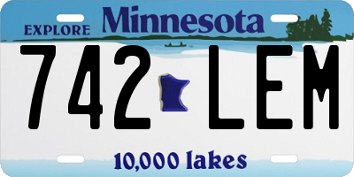 MN license plate 742LEM