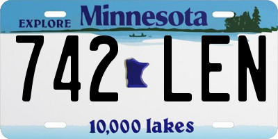 MN license plate 742LEN