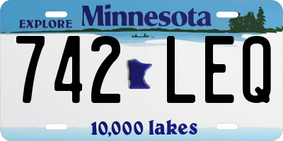 MN license plate 742LEQ