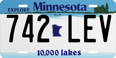 MN license plate 742LEV