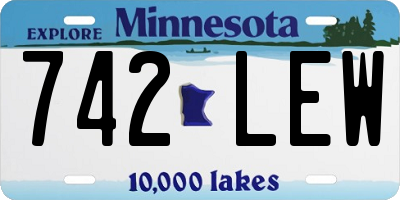 MN license plate 742LEW