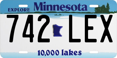 MN license plate 742LEX