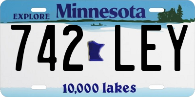 MN license plate 742LEY