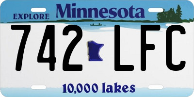 MN license plate 742LFC