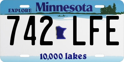 MN license plate 742LFE