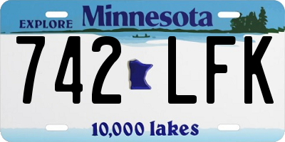 MN license plate 742LFK