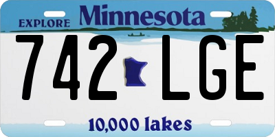 MN license plate 742LGE