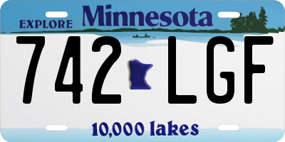 MN license plate 742LGF