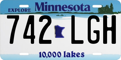 MN license plate 742LGH
