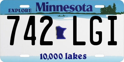 MN license plate 742LGI