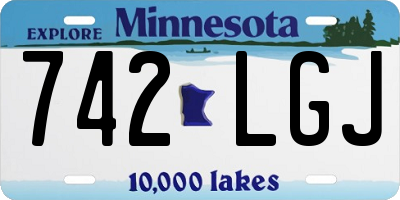 MN license plate 742LGJ