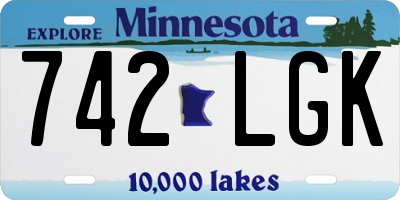 MN license plate 742LGK
