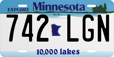 MN license plate 742LGN