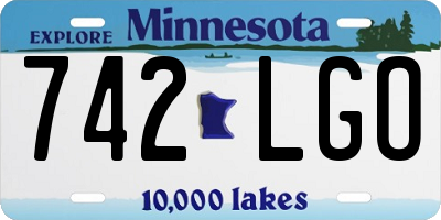 MN license plate 742LGO