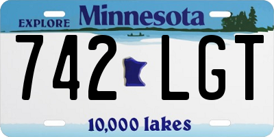 MN license plate 742LGT