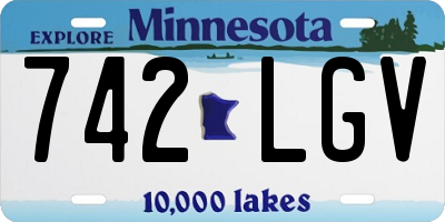 MN license plate 742LGV