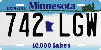 MN license plate 742LGW
