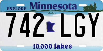 MN license plate 742LGY