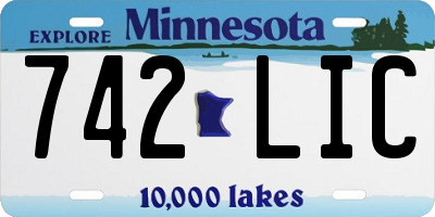 MN license plate 742LIC