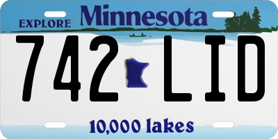 MN license plate 742LID