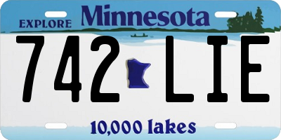 MN license plate 742LIE