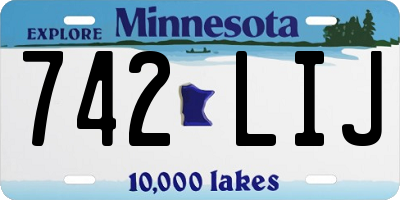 MN license plate 742LIJ