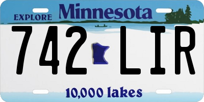 MN license plate 742LIR