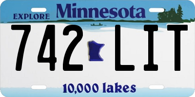 MN license plate 742LIT