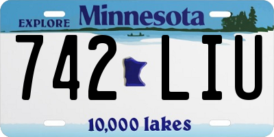 MN license plate 742LIU