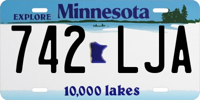 MN license plate 742LJA