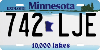 MN license plate 742LJE
