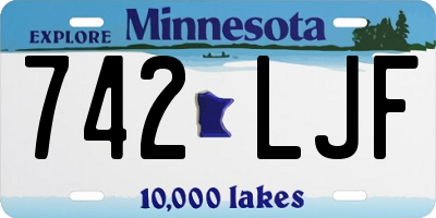 MN license plate 742LJF
