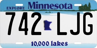 MN license plate 742LJG