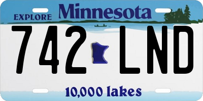 MN license plate 742LND