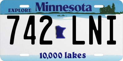 MN license plate 742LNI
