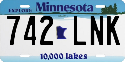 MN license plate 742LNK
