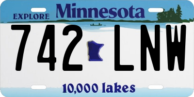 MN license plate 742LNW