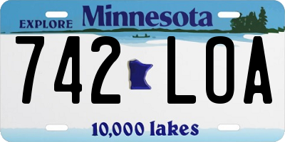 MN license plate 742LOA