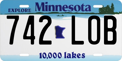 MN license plate 742LOB