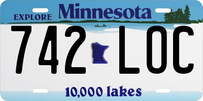 MN license plate 742LOC