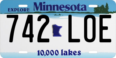MN license plate 742LOE