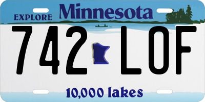 MN license plate 742LOF