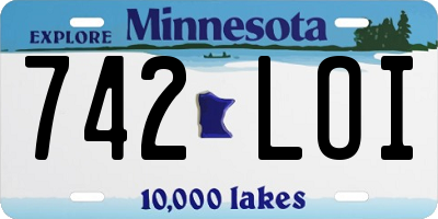 MN license plate 742LOI