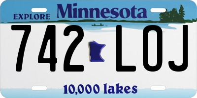 MN license plate 742LOJ