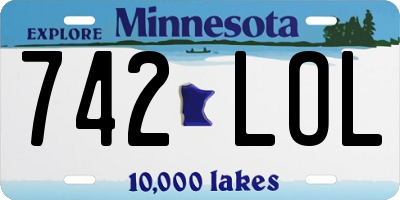 MN license plate 742LOL