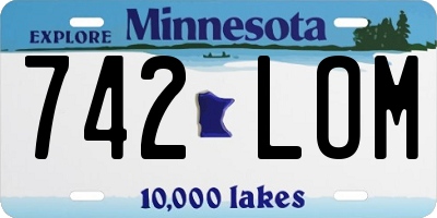 MN license plate 742LOM