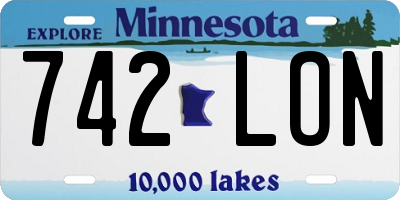 MN license plate 742LON